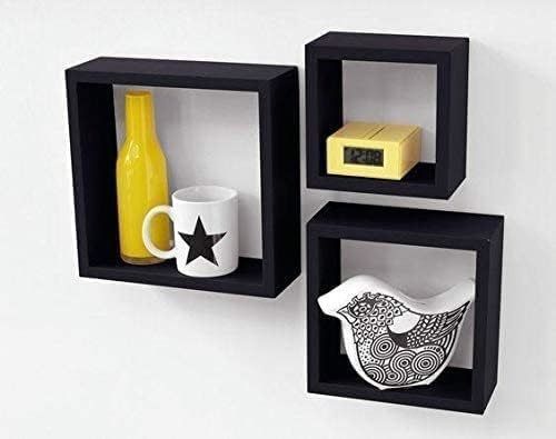 Set da pranzo di 3 ripiani in legno nero Disponibile ripiani da parete Mobili da cucina