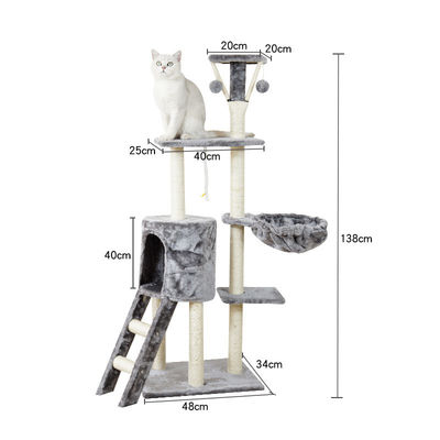 ISO9001 2008 FSCI BSCI Certificato Albero di gatto in legno con grande condominio e design a più livelli