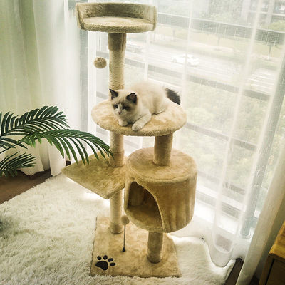 ISO9001 2008 FSCI BSCI Certificato Albero di gatto in legno con grande condominio e design a più livelli