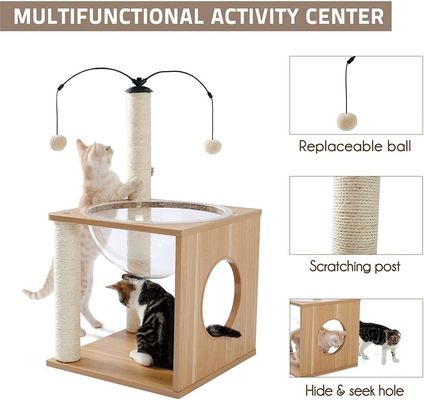 OEM ODM accettato Elegant Cats Capsula spaziale albero con nido galleggiante e palle appese