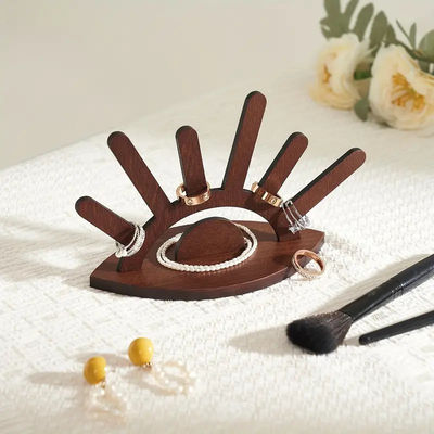 Tenitore di anello in legno Stand gioielli creativi Display per ornamenti Pacchetto regalo incluso