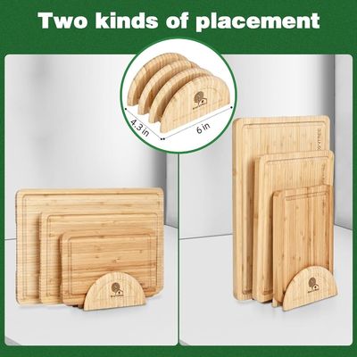 Set di 3 tavole da taglio di bambù con blocchi di taglio del portatore OEM ODM accettato