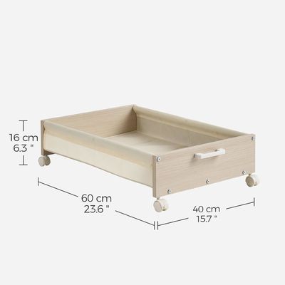 Stoccaggio di stoviglie sotto il letto cassetti con contenitori di legno pesanti e logo accettabile