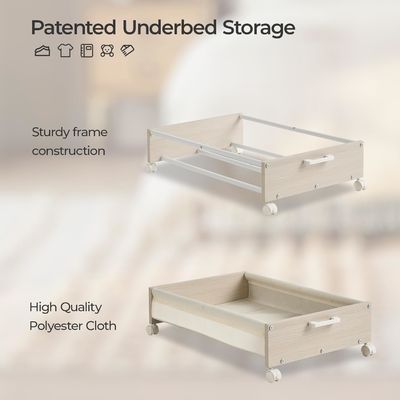 Stoccaggio di stoviglie sotto il letto cassetti con contenitori di legno pesanti e logo accettabile