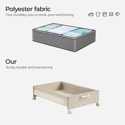 Stoccaggio di stoviglie sotto il letto cassetti con contenitori di legno pesanti e logo accettabile