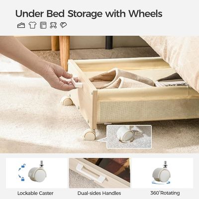 Stoccaggio di stoviglie sotto il letto cassetti con contenitori di legno pesanti e logo accettabile