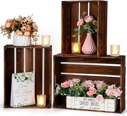 Display di festa Casse di deposito per nidificazione in legno di pino con manico Logo personalizzato accettabile
