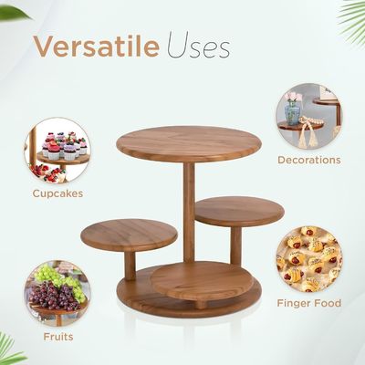 4 livelli di torte in legno Torre Stand contiene 50 cupcake per la festa di nozze compleanno dolce