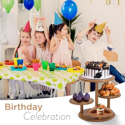 4 livelli di torte in legno Torre Stand contiene 50 cupcake per la festa di nozze compleanno dolce