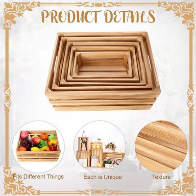 Concetto di vento pastorale per 5 casse in legno decorative per l'allestimento e l'esposizione