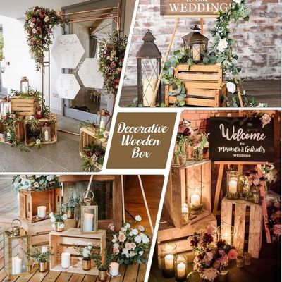 Concetto di vento pastorale per 5 casse in legno decorative per l'allestimento e l'esposizione