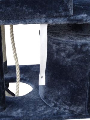 Arredamento del soggiorno Grigio scuro 4 piattaforme 64 pollici Albero gatto con 2 cubo letto Play House
