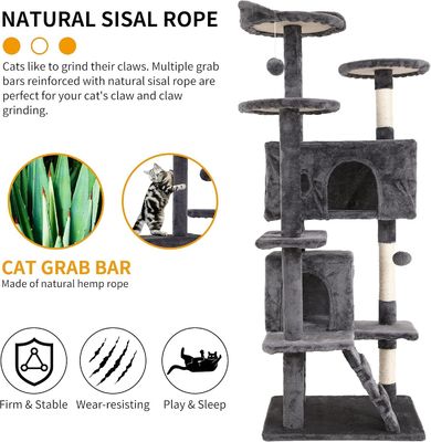 70&quot; Tall Cat Tower Climber Ladder Playhouse con materiale in legno e logo personalizzato