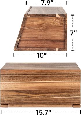 Scatola di pane di legno organizzatore tutto in un pezzo per l'assemblaggio della cucina pane vintage naturale contenitore di immagazzinamento alimentare