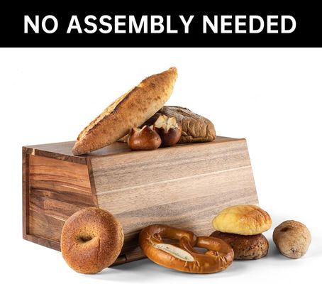 Scatola di pane di legno organizzatore tutto in un pezzo per l'assemblaggio della cucina pane vintage naturale contenitore di immagazzinamento alimentare