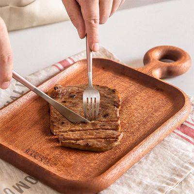 Set di 2 vassoi per pizza a base di pane di legno e stampa con incisione laser per cucina