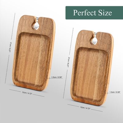 Set di cucina con 2 vassoi in legno di acacia con porta vino e tavole per formaggio