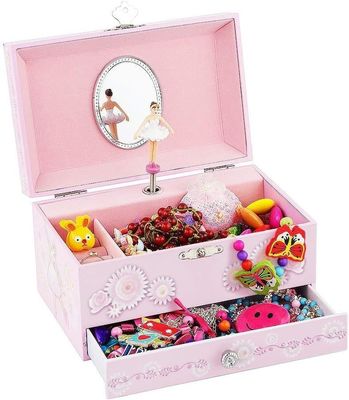 Pacchetto regalo Custom Princess MDF Rosa Ballerina Tema Musicale Gioielleria Scatola per Ragazze