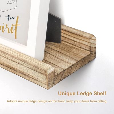 16.9 Inch Set Of 3 Brown Wood Picture Shelf Regolabili Mensole da Parete Rustiche Per Ufficio