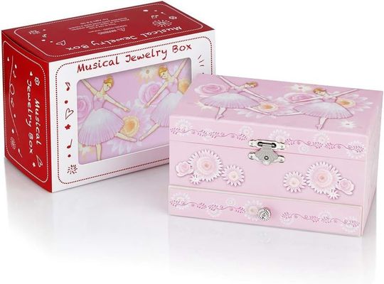 Pacchetto regalo Custom Princess MDF Rosa Ballerina Tema Musicale Gioielleria Scatola per Ragazze