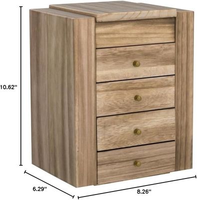 Ambientale 5 strati 4 cassetti grande organizzatore di legno scatola con specchio legno gioielleria scatola