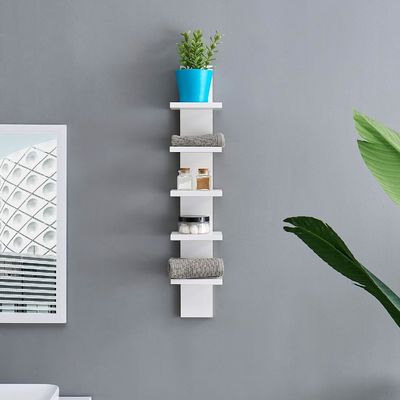 5 Livello 5.1 X 6 X 30 Ripiano a colonna verticale bianco Ripostiglio galleggiante Arredamento generale Arredamento domestico