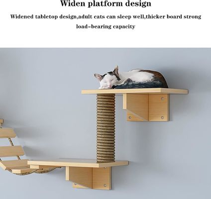 Pianta per gatti a taglia personalizzata montata a parete Mensola di legno per gatti da tavolo per arrampicarsi in salotto