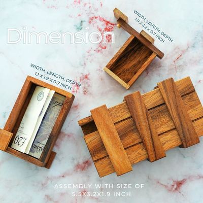 Doppio Magic Box Brain Teaser Custom Box in legno massello con compartimenti nascosti
