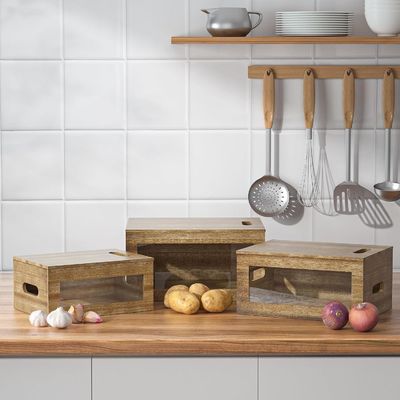 Mantenete la cucina pulita e ordinata con questo contenitore di aglio acrilico trasparente per finestre