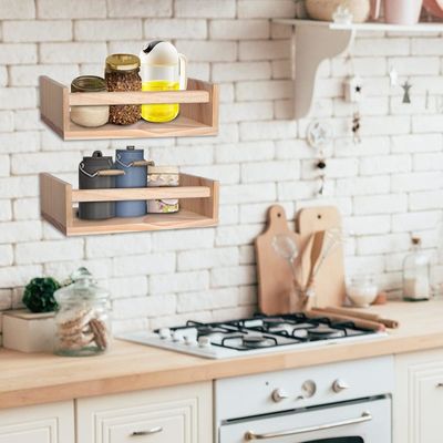 Imballaggio della posta Decorazione della casa e ripiani per bambini Set di 2 libri a parete galleggianti in legno naturale