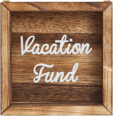 Concorrenziale Burnt Stile Legno Fondo Vacanze Box per risparmio ambientale Piggy Bank