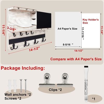 Organizzatore di chiavi e posta a muro rustico ambientale con cartongesso per l'arredamento di case di campagna