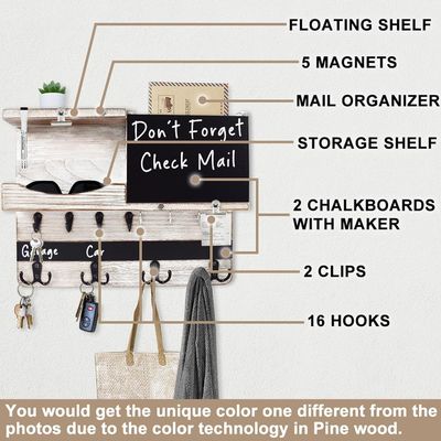 Organizzatore di chiavi e posta a muro rustico ambientale con cartongesso per l'arredamento di case di campagna