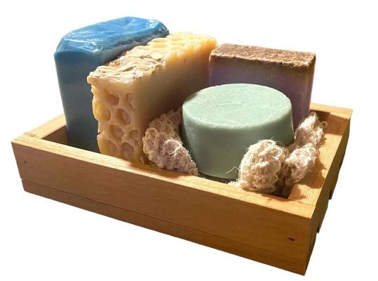 Set regalo di sapone di legno artigianale da 14 pezzi per tutte le stagioni. Domani ci sarà un campione gratuito.