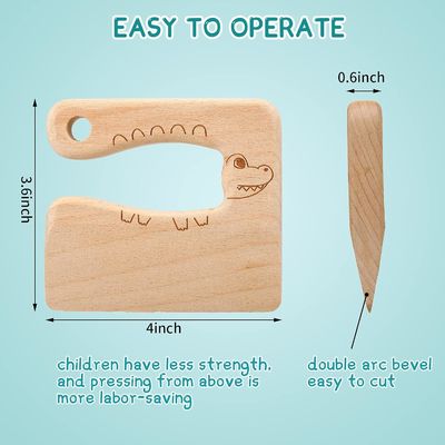 Materiale di legno utensili da cucina 2 pezzi coltello per bambini set per cucinare e tagliare verdure frutta