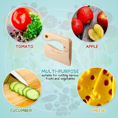 Materiale di legno utensili da cucina 2 pezzi coltello per bambini set per cucinare e tagliare verdure frutta