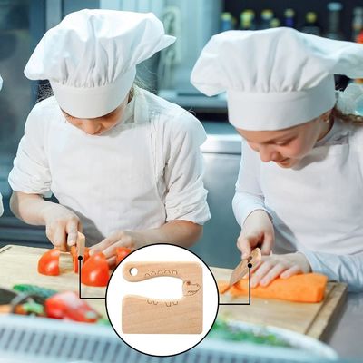 Materiale di legno utensili da cucina 2 pezzi coltello per bambini set per cucinare e tagliare verdure frutta