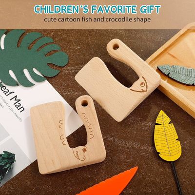 Materiale di legno utensili da cucina 2 pezzi coltello per bambini set per cucinare e tagliare verdure frutta