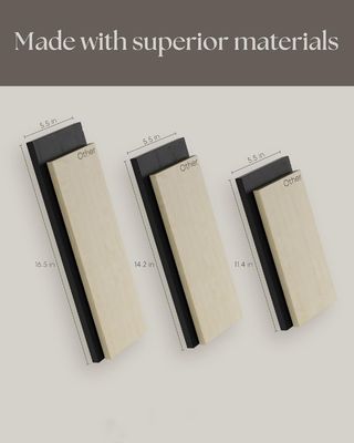 Set di 3 ripiani galleggianti di legno rustico a muro regolabile nero per lo stoccaggio