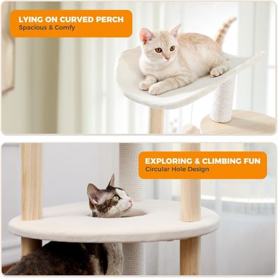 Dimensione personalizzata 51 pollici 5 livelli Cat Tree Cat Tower Centro di attività con punti di graffio Beige
