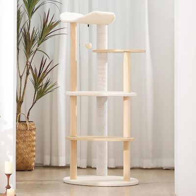 Dimensione personalizzata 51 pollici 5 livelli Cat Tree Cat Tower Centro di attività con punti di graffio Beige