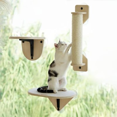 Home Arredamento Cat Climber Set Finestrino in legno Perch Scale di arrampicata