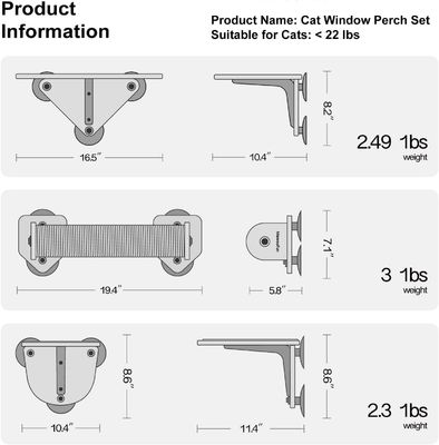 Home Arredamento Cat Climber Set Finestrino in legno Perch Scale di arrampicata