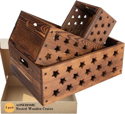 Cassa di legno per il deposito di libri Logo personalizzato Accettabile Decorativo Nido Casse di legno