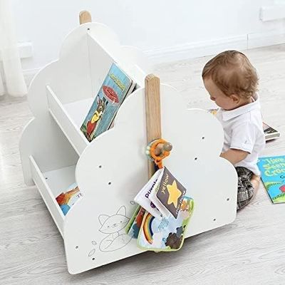 Progettazione funzionale scaffalatore di libri in legno multifunzione per libri per bambini