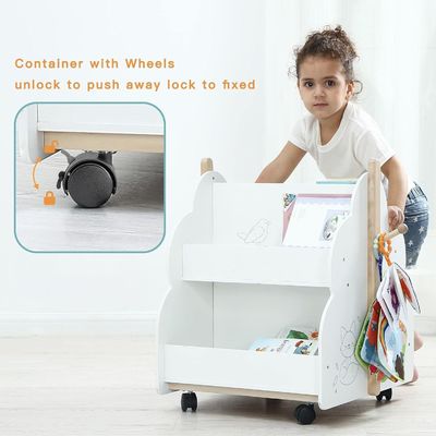 Progettazione funzionale scaffalatore di libri in legno multifunzione per libri per bambini