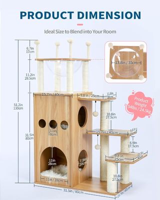 OEM ODM accettabile robusto castello di Frisco torre dell'albero del gatto moderno 51 extra alto condominio gatto