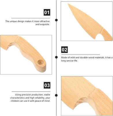 Logo personalizzato Coltelli di legno per giocare a fare finta Cibo Giocattoli Strumenti di apprendimento Dimensioni personalizzate