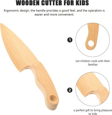 Logo personalizzato Coltelli di legno per giocare a fare finta Cibo Giocattoli Strumenti di apprendimento Dimensioni personalizzate