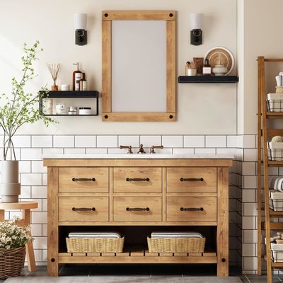 Bacini Mensole da bagno in legno sopra il muro del gabinetto Mensole galleggianti montate sul muro Mensole da fattoria Mensola di carta igienica